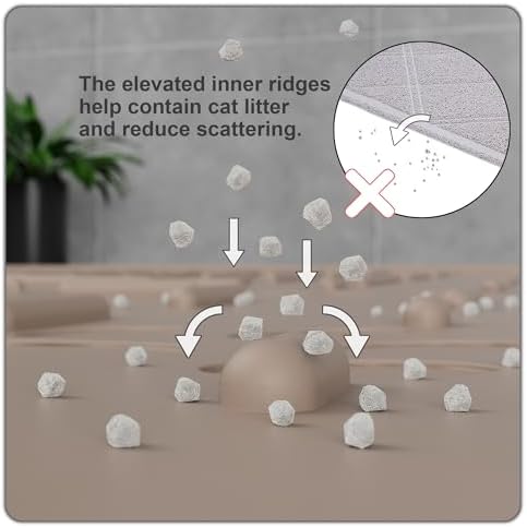 OHMO XL Cat Litter Mat, 37.5x25.2 Silicone Trapping Mat Beige - Image 3