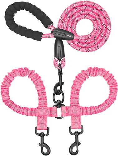 iYoShop Double Dog Leash, 360° Swivel, No Tangle, 25-150 lbs by iYoShop