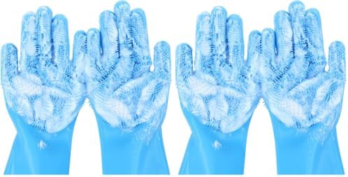 Pecute Silicone Pet Grooming Gloves by pecute