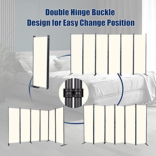 Room Divider 6 Panel-132''Wide, 6FT Room Dividers and Folding Privacy Screen - Image 5