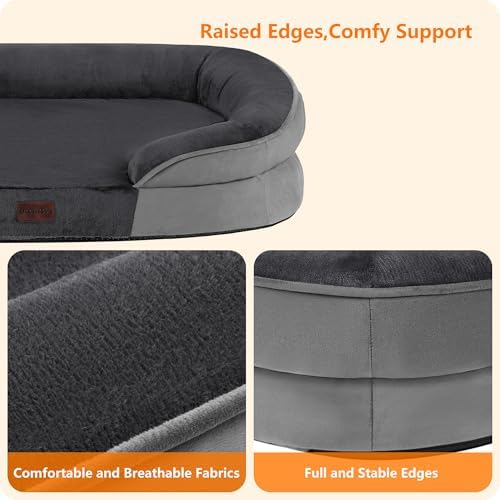Dwanton Orthopedic Waterproof Large Dog Bed Sofa, Gel Memory Foam - Image 5