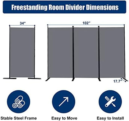 Room Divider 3 Panel-102''Wide, 6FT Room Dividers and Folding Privacy Screen - Image 6