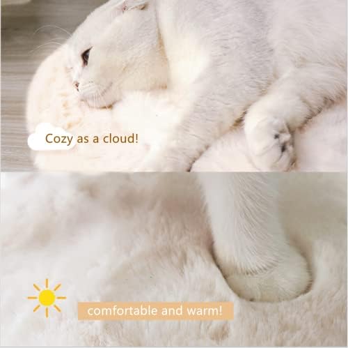 SHENGOCASE 2-Pack 10"x14" Rectangular Faux Rabbit Fur Cat Dog Bed Cushion Pad - Image 2