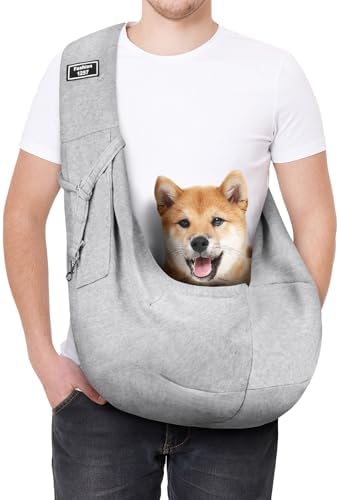 Dog Sling Carrier with Padded Strap, Reversible Pet Carrier by AUYAO