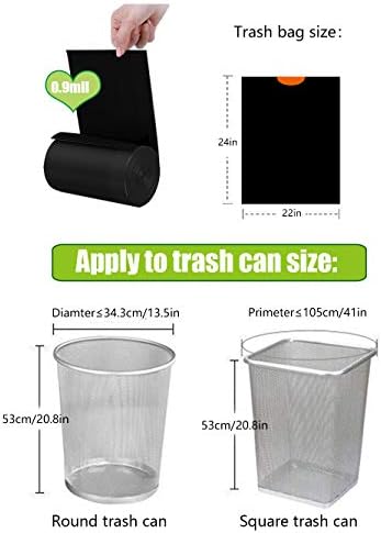 Besli 8 Gallon Black Drawstring Trash Bag Garbage Bag Trash Can Liner, 0.9 Mil - Image 7
