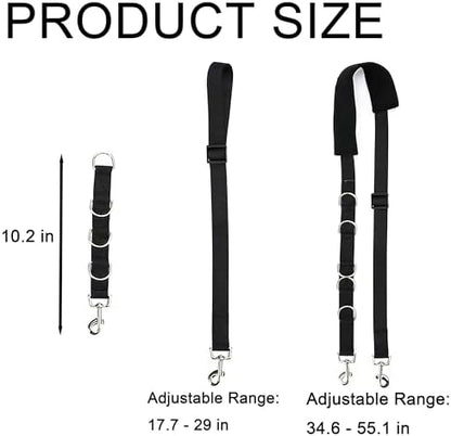 Dog Grooming Belly Strap Nylon D Ring Adjustable 3 Sizes Black - Image 2