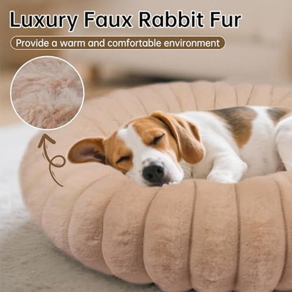 Donut Small Medium Dog Bed Washable Kitty & Puppy Bed, 23in Brown - Image 3