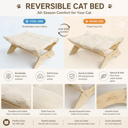 JSPYFITS Elevated Cat Bed Hammock, Raised Cat Bed - Image 5