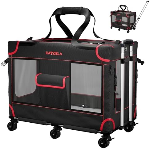 MegaCruze Rolling Pet Carrier for Medium & Large Dogs 25”x17”x20”. Lockable by Unknown