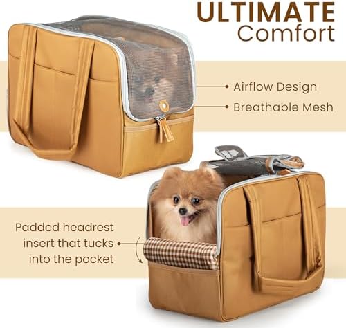 Cute Small Dog Purse Carrier – Cotton Padded Interior, Breathable Mesh & - Image 6