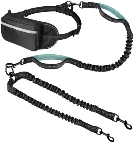 Hands Free Dog Leash 2 Dogs, Waist Leash by Yicostar