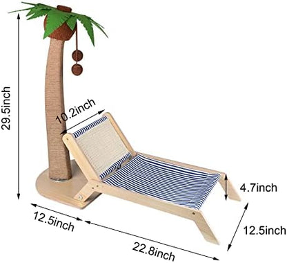 29.5" Cat Scratching Post with Lounge, Sisal Palm Tree Cat Bed - Image 3