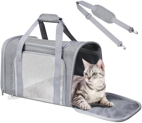 Large Cat Carrier Soft Up to 28 Lbs, Breathable Pet Bag by Alwaysstandbehindyou