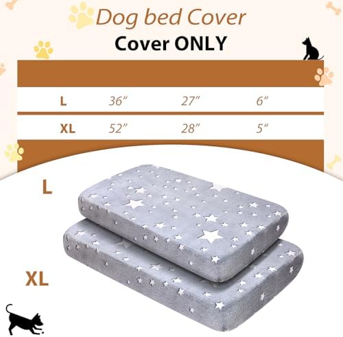 Flannel Dog Bed Covers Replacement Washable 52" x 28" x 6" - Image 3