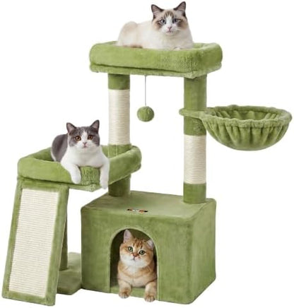 Feandrea Cat Tree, 33.8" Cat Tower, Scratching Posts and Ramp by FeandreabySONGMICSHOME