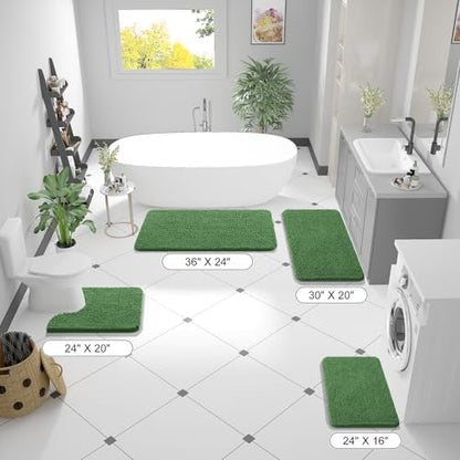 OLANLY Bathroom Runner Rugs 47x20, Extra Soft Absorbent Chenille Bath Rugs - Image 2