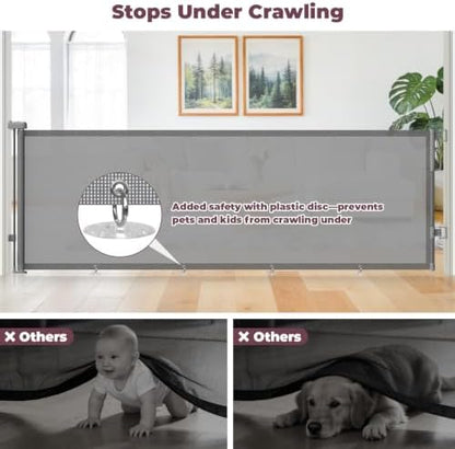 96" Retractable Baby Gate, Long Mesh Dog Gate - Image 4