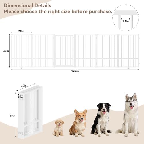SNUOWU Full Metal Freestanding Dog Gate - Image 3
