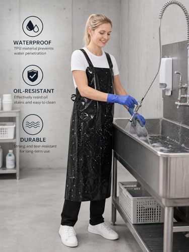 Molaxhome TPU Waterproof Apron Lightweight Oil-resistant Chef Apron - Image 4