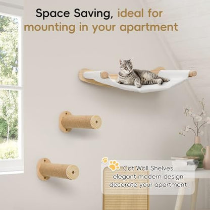 Cat Wall Hammock, Large Wall Shelves Bed and Scratcher Board - Image 7