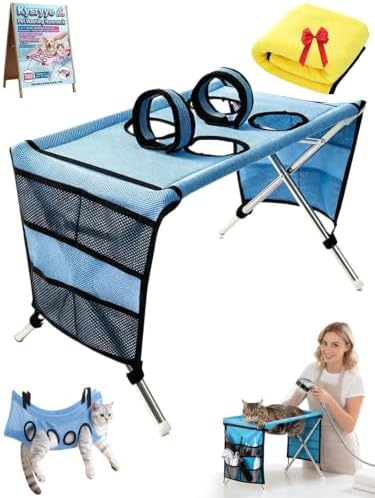 Dog Grooming Table 2-in-1 Foldable Pet Grooming Bed Pet Bathing Station by Unknown