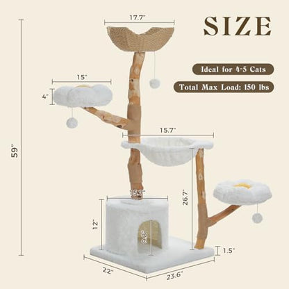 MUTTROS 59" Modern Wood Cat Tree - Image 3