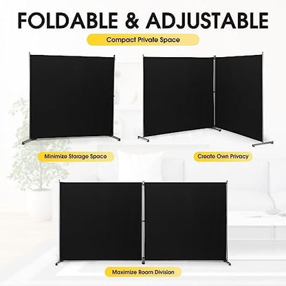 Rantila 2 Large Panels Room Divider, Portable Office Divider, Convenient Movable - Image 4