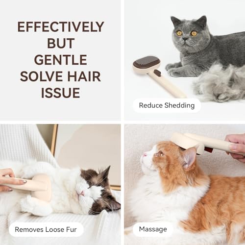 aumuca Cat Brushes for Indoor Cats Dog Hair Brush for Shedding Long or Short - Image 3