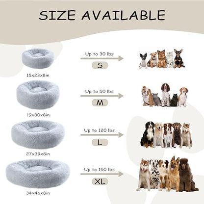 Bunlitent 30 inch Donut Dog Bed, Calming Dog Bed - Image 4