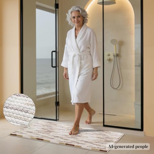 BSICPRO Bathroom Rugs Sets 2 Piece, Modern Bath Mat 20"x47"+20"x32" - Image 3