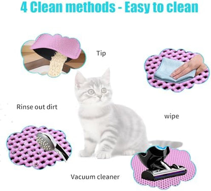 Cat Litter Mat 26"x46.5", Double Layer Waterproof Litterbox Mat - Image 6