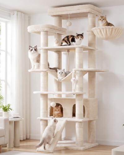 Heybly Tall Cat Tree 78-inch Multi-Level Cat Tower by HEYBLY