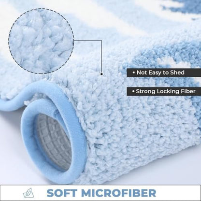 Cute Ocean Bath Rug Super Absorbent Non Slip Modern Bathroom Mat Machine - Image 4