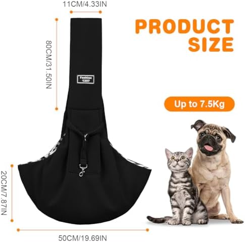 Dog Sling Carrier with Padded Strap, Reversible Pet Carrier - Image 2