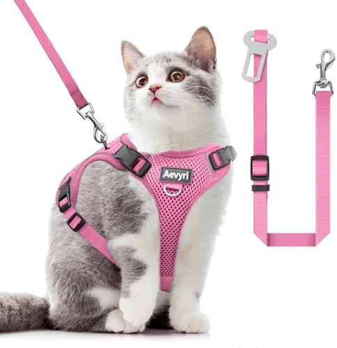 Cat Harness and Leash for Walking, The Upgrade Can be Adjusted in Four by Unknown