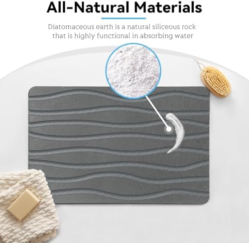 Bath Stone Mat, Fast-Absorbing, and Non-Slip Bathroom Mat, Inspired - Image 5