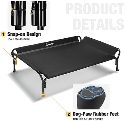 Veehoo Cooling Elevated Dog Bed, Raised Dog Cot - Image 4