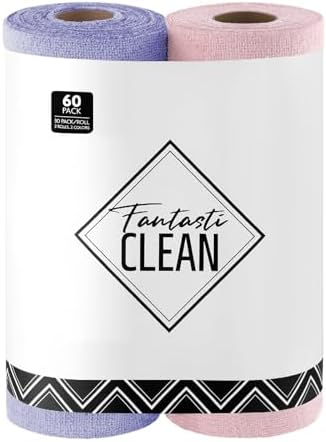 Fantasticlean Microfiber Cleaning Cloth Roll- 60 Sheets by Fantasticlean