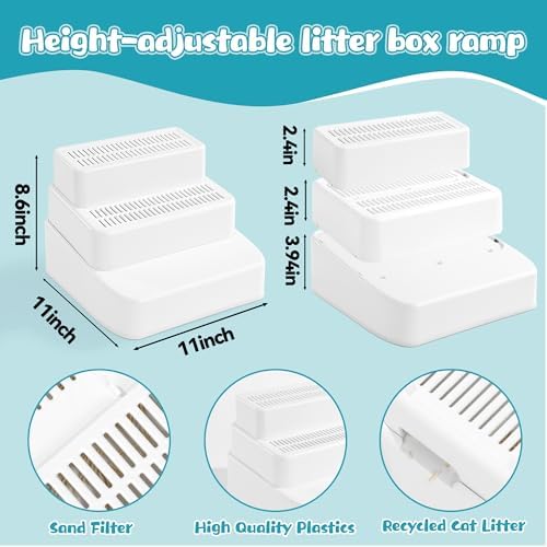 BALAPET Adjustable 3 Steps Litter Box Ramp - Image 2