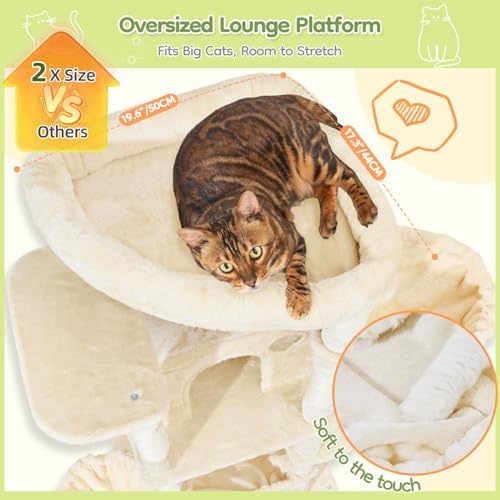 Taoqimiao 72 in Cat Tree, XXL Cat Tower - Image 3