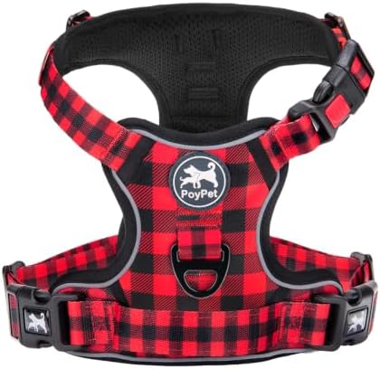 PoyPet Plaid Dog Harness Medium, No Pull Vest by PoyPet