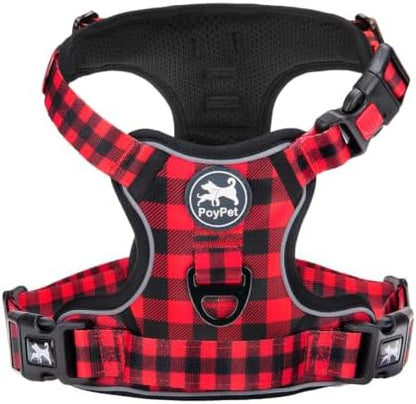 PoyPet Plaid Dog Harness Medium, No Pull Vest by PoyPet