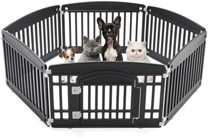 DUMOS Plastic Dog Playpen, 6 Panels 24 Inch Small Pet Fence Play Pen by DumosLifestyle
