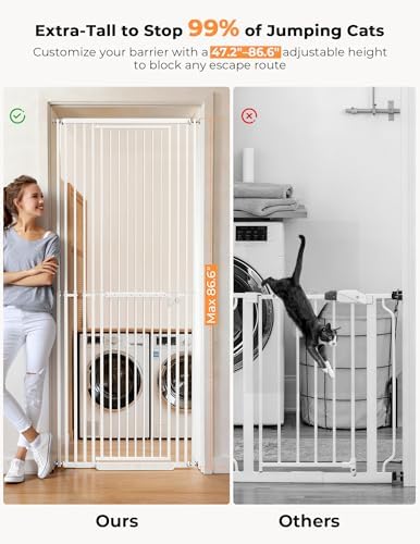 Extra Tall Cat Gate for Doorways, 47.2-86.6" High, Pet Gate - Image 3