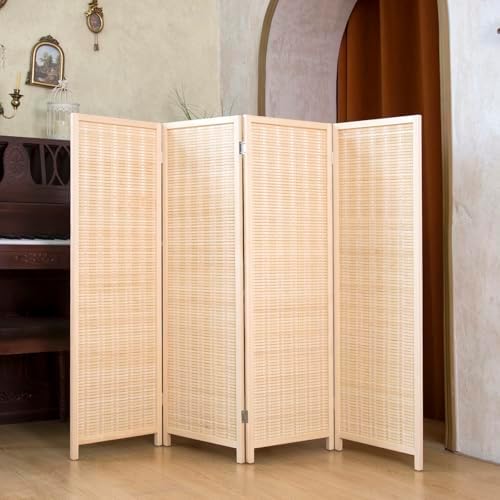 4 Panel Short Room Divider – 3.9 ft Tall Double-Side Folding Privacy Screen - Image 5