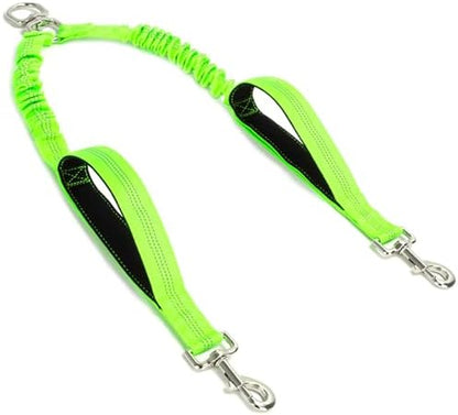 Dual Dog Leash Coupler for 2 Large Dogs Double Control Padded Handle by Mycicy