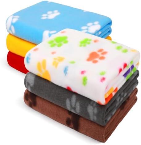 LINENLUX Fleece Dog Blankets 6-Pack, Soft Stretchy by LINENLUX