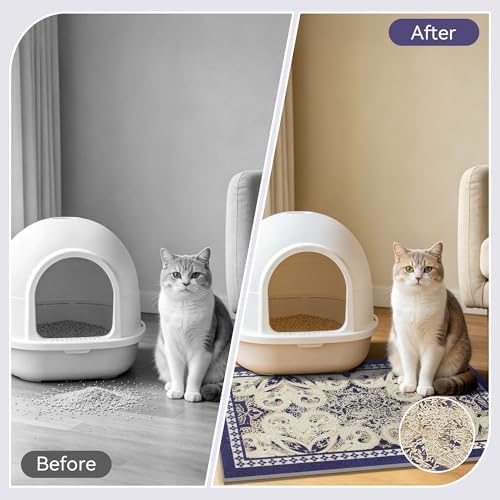 Cat Litter Mat, Waterproof & Non-Slip Backing, Litter Box Catcher, Soft on - Image 5