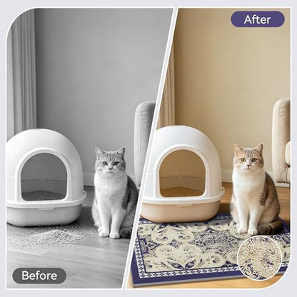 Cat Litter Mat, Waterproof & Non-Slip Backing, Litter Box Catcher, Soft on - Image 5
