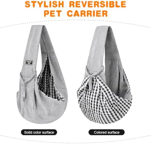Dog Sling Carrier with Padded Strap, Reversible Pet Carrier - Image 4